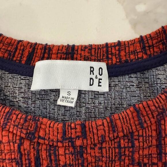 Ro & De Anthropologie Red Boucle Peplum Blouse Top Women’s Small Balloon Sleeve - Picture 3 of 5